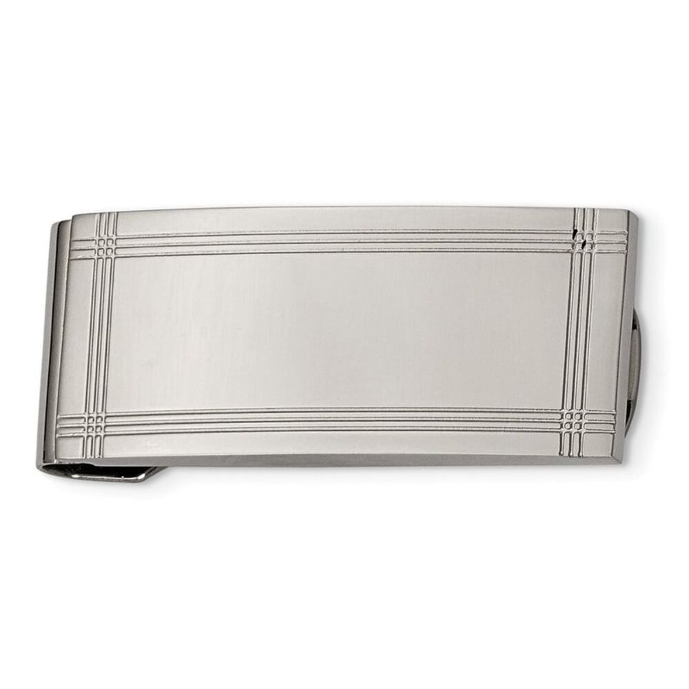 Carved Money Clip in Stainless Steel